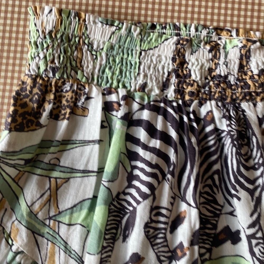 AERIE‎ animals Safari Zebra lion linen blend mini skirt. Size XS. NWT - Picture 3 of 12